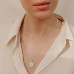 Load image into Gallery viewer, Noor Silver Necklace (Rectangular Chain)